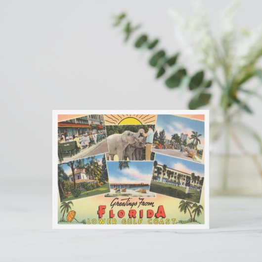 Groeten uit Florida, kust van de benedengolf Reis Briefkaart (Staand voorkant)