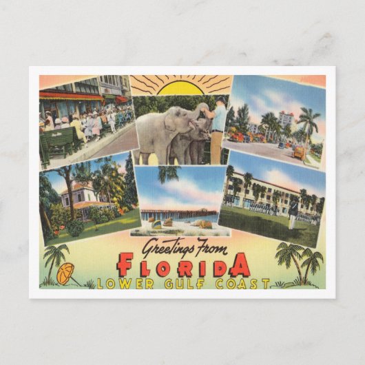 Groeten uit Florida, kust van de benedengolf Reis Briefkaart (Voorkant)