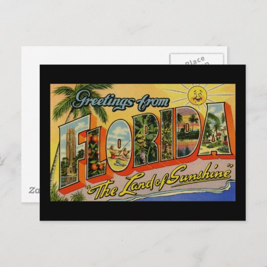 Groeten uit Florida Land van Zonneuwen Briefkaart (Voorkant / Achterkant)