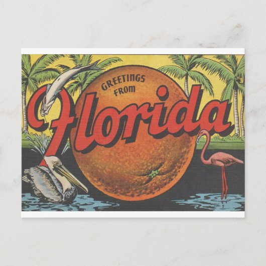  groeten uit Florida met sinaasappel Briefkaart (Voorkant)