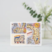 Groeten uit Florida, New York Map Travel Briefkaart (Staand voorkant)