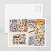 Groeten uit Florida, New York Map Travel Briefkaart (Voorkant / Achterkant)