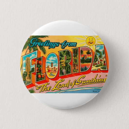 Groeten uit Florida Ronde Button 5,7 Cm (Voorkant)