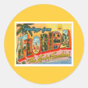 Groeten uit Florida Ronde Sticker
