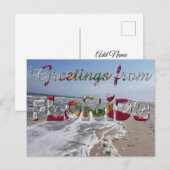 Groeten uit Florida State Flag Hearts USA Briefkaart (Voorkant / Achterkant)