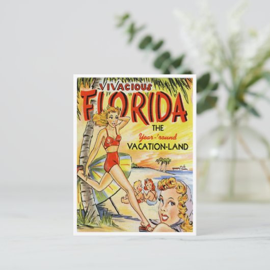 Groeten uit Florida Vacation Land Briefkaart (Staand voorkant)