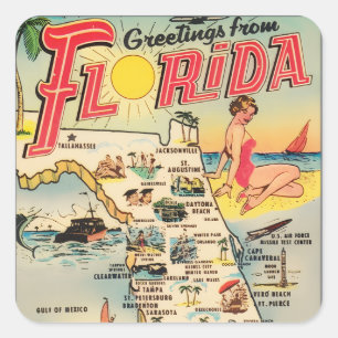 Groeten uit Florida Vierkante Sticker