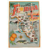 Groeten uit Florida vintage reiskaart Medium Cadeauzakje (Achterkant)