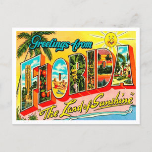 Groeten uit Florida Vintage Travel Briefkaart