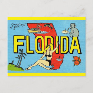  Groeten uit Florida Vintage Travel - Briefkaart