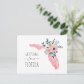 Groeten uit Florida. Waterverf florale reis Briefkaart (Staand voorkant)