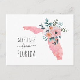 Groeten uit Florida. Waterverf florale reis Briefkaart
