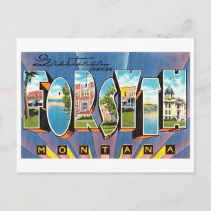 groeten uit Forsyth, Montana Briefkaart