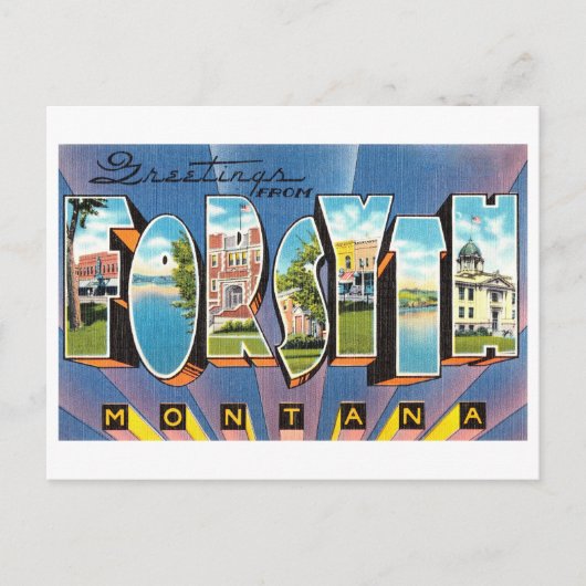 groeten uit Forsyth, Montana Briefkaart (Voorkant)