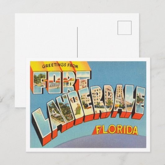 Groeten uit Fort Lauderdale, Florida Travel Briefkaart (Voorkant / Achterkant)