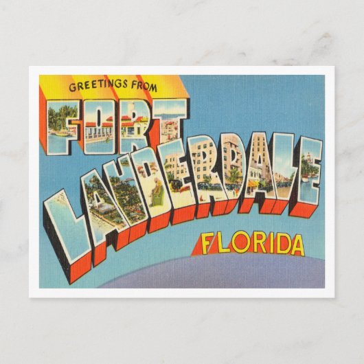 Groeten uit Fort Lauderdale, Florida Travel Briefkaart (Voorkant)