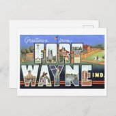  groeten uit Fort Wayne, Indiana Briefkaart (Voorkant / Achterkant)