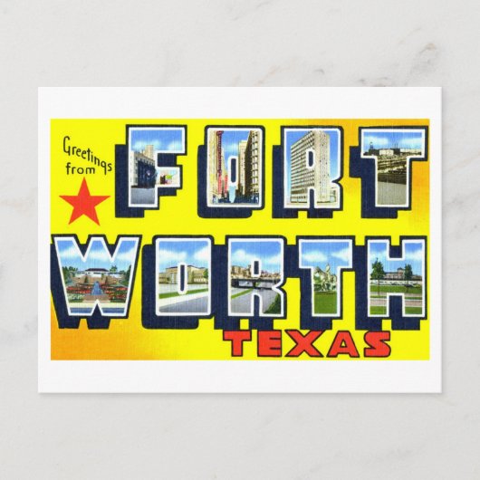  groeten uit Fort Worth, Texas, Briefkaart (Voorkant)