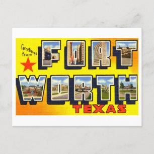  groeten uit Fort Worth, Texas, Briefkaart