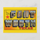 Groeten uit Fort Worth Texas Large Letter Briefkaart (Voorkant)