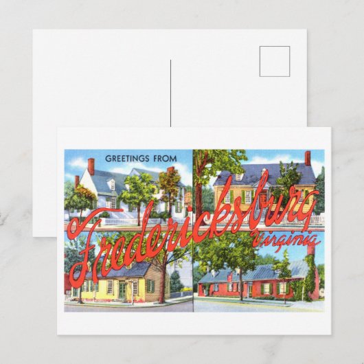 groeten uit Fredericksburg, Virginia, Briefkaart (Voorkant / Achterkant)