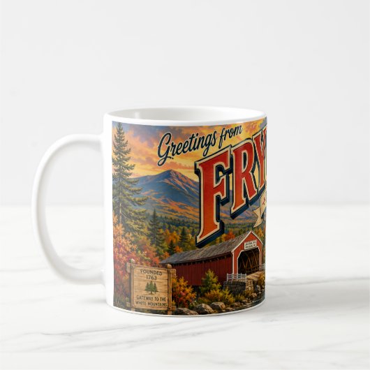 Groeten uit Fryeburg Maine koffiemok (Links)