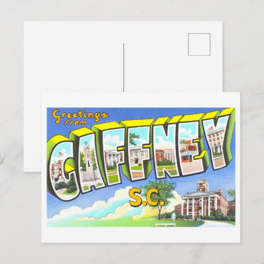 groeten uit Gaffney, South Carolina, Briefkaart (Voorkant / Achterkant)