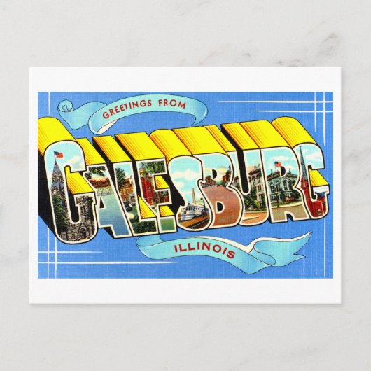 groeten uit Galesburg, Illinois, Briefkaart (Voorkant)
