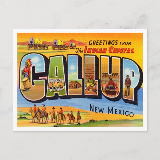 Groeten uit Gallup, New Mexico Travel Briefkaart (Voorkant)