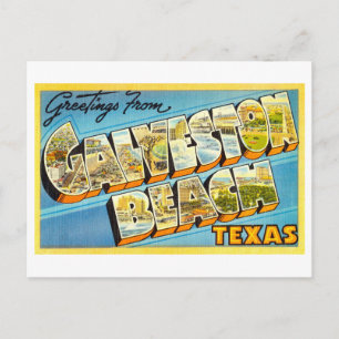  groeten uit Galveston Beach, Texas Briefkaart