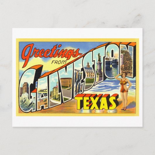 groeten uit Galveston, Texas, Briefkaart (Voorkant)