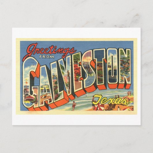  groeten uit Galveston, Texas Briefkaart (Voorkant)