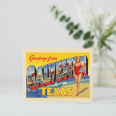 Groeten uit Galveston Texas Vintage Briefkaart (Staand voorkant)