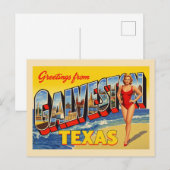 Groeten uit Galveston Texas Vintage Briefkaart (Voorkant / Achterkant)