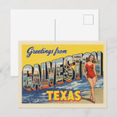 Groeten uit Galveston Texas Vintage Briefkaart (Voorkant / Achterkant)
