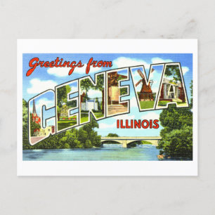  groeten uit Genève, Illinois, Briefkaart