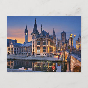 Groeten uit Gent, België, Briefkaart