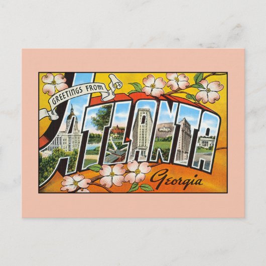  groeten uit Georgia Atlanta Briefkaart (Voorkant)
