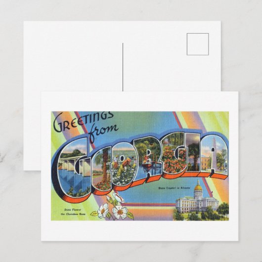  groeten uit Georgia Travel Poster Briefkaart (Voorkant / Achterkant)