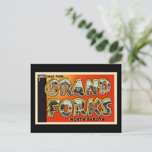 Groeten uit Grand Forks North Dakota Briefkaart (Staand voorkant)