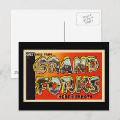 Groeten uit Grand Forks North Dakota Briefkaart (Voorkant / Achterkant)