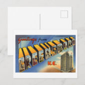  groeten uit Greensboro, North Carolina Briefkaart (Voorkant / Achterkant)