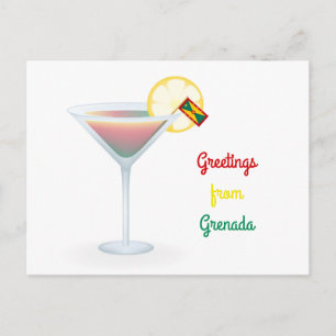 Groeten uit Grenada Cocktail Holiday Kaart