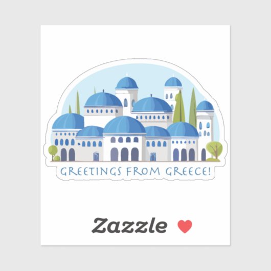 Groeten uit Griekenland Retro Sticker (Vel)