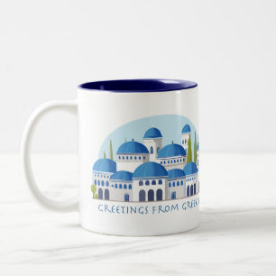 Groeten uit Griekenland Retro Tweekleurige Koffiemok
