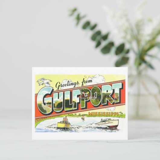 groeten uit Gulfport, Mississippi Briefkaart (Staand voorkant)