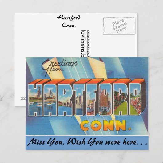 Groeten uit Hartford Briefkaart (Voorkant / Achterkant)