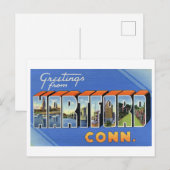 groeten uit Hartford, Connecticut Briefkaart (Voorkant / Achterkant)
