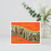 Groeten uit Hartford, Connecticut Travel Briefkaart (Staand voorkant)