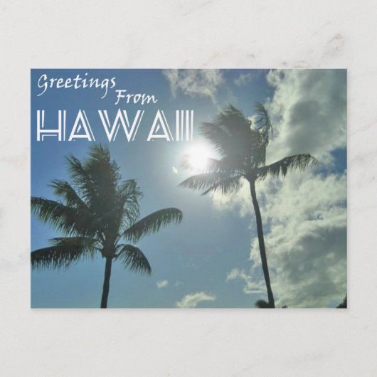 Groeten uit Hawaï - palmbomen Briefkaart (Voorkant)
